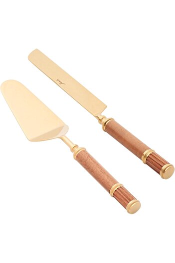 STOREMAX Goldwhirl 2-Piece Cake Serving Set Trendflash 467437