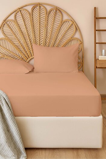 Rivaİstanbul Light Orange Double Cotton Flat Sheet