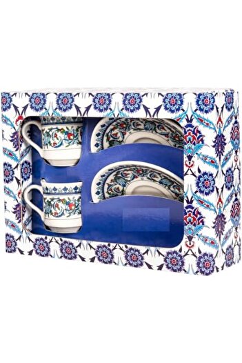 STOREMAX Goldwhirl Topkapı Model Tile Embroidered Coffee Cup Set, 2 Person, 2 Pieces Trendflash 467437
