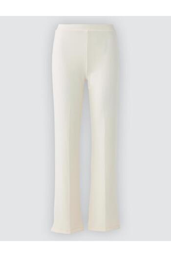 Jimmy Key Ecru High Waist Wide Leg Knitted Modal Pants