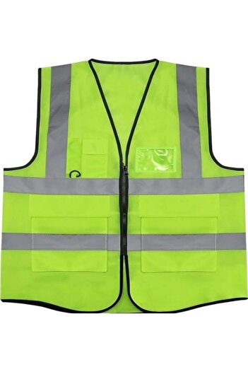 Teakwood High Visibility Reflective Safety Vest Work Waistcoat, Reflective Tape strips Road Construc