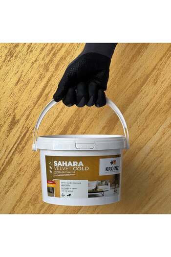 Kroinz Decorative Brushed Quartz Paint, Sahara Velvet, 2.5 Liters, Gold Color