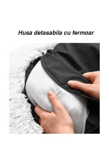 DELPI Soft, Padded Pet Bed for Dogs and Cats, Removable Cover, Non-Slip Base, 80 cm Light Gray