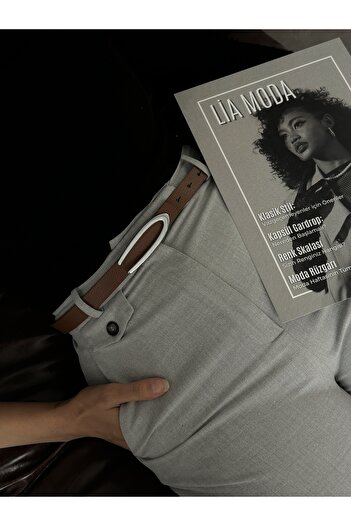 LİA KEMER Silver Buckle Women's Waist Belt, Casual Belt, Jacket Belt, Pants Belt,
