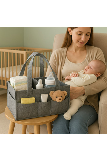 aydev home collection Felt Mommy Baby Care Bag Newborn Diaper Changing Organizer Portable Organizer Bag