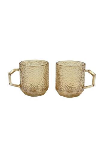MOSTAFA Set of 2 clear glass cups, suitable for hot and cold drinks, 270 ml