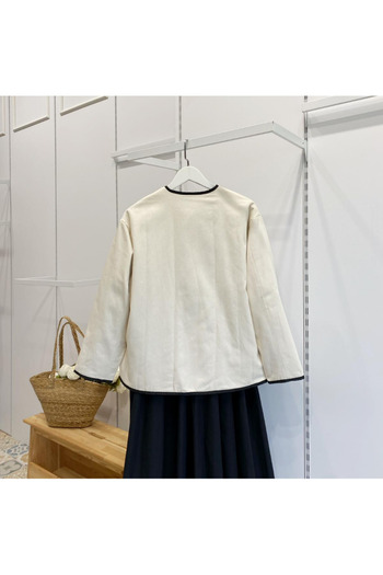Faya Boutique Ecru Embroidered Florina Jacket