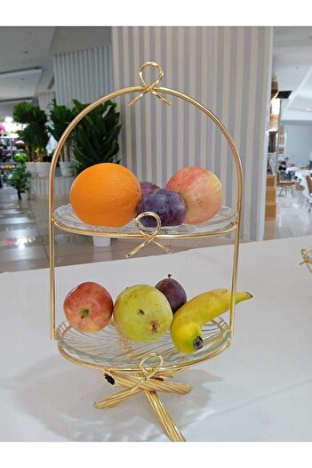AZADE BAKIR Fi̇yonk 2-Layer Glass Presentation Plate