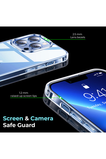 PRIMEEIGHT Transparent Crystal Clear iPhone 13 Pro Max Case 6.7 inch Shockproof Curved Edges Case HD Clear