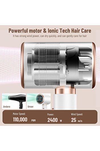 zola Travel hair dryer, 730 W, 2 speeds, 230V, hanging hook, white