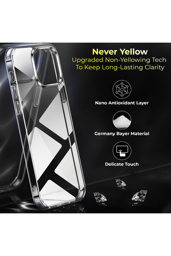 PRIMEEIGHT Transparent Crystal Clear iPhone 13 and iPhone 14 Case Case 6.1 inch Shockproof Curved Edges