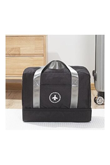 OEM Travel or Sports Handbag, Shoe Compartment, for Airplane, Gym, Trips, 40x30x20 cm, Black