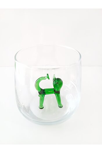 ADAMODART Green Balloon Cat Glass Figured Water Cup