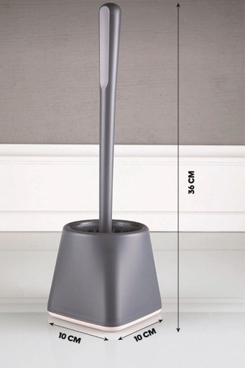 ViZKA Silicone Toilet Brush Wc Toilet Bathroom Brush Set, Square Gray