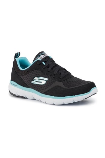 SKECHERS Women's Flex Appeal 3.0 Sneakers - Black/Blue, EU 36.5 | Sporty Comfort with Memory Foam