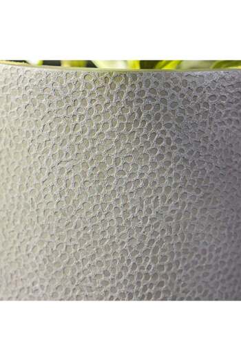 Danube Home Fiber Clay Pot with Volcanic Design - Grey - 35x35x55 CM - Stylish Outdoor Garden Accessory