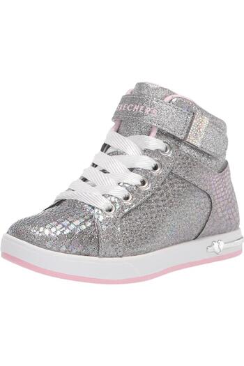 SKECHERS Little Girls Street Summits Silver Sneakers - EU Size 33.5