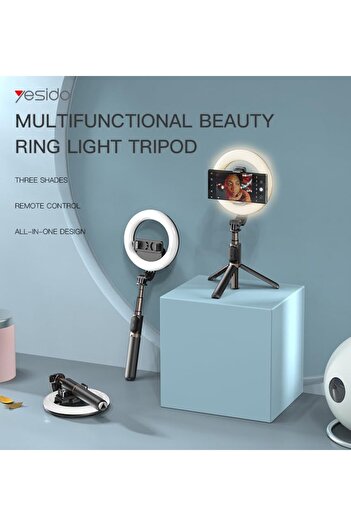 Yesido Wireless Ring Light With Tripod Selfie Stick (42CM), SF12