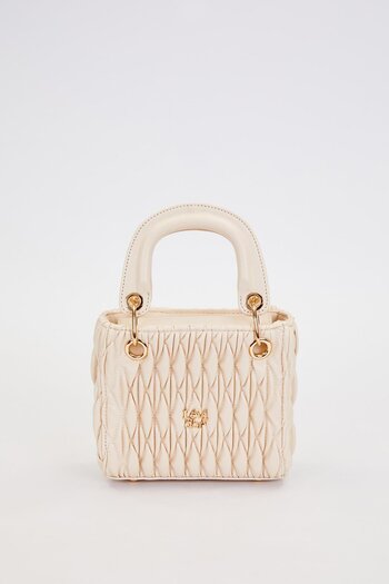 Levidor Cream Embossed Patterned Handbag