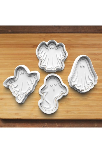 Hobist Halloween Cute Ghosts 4-Piece Set 00899 Cookie and Candy Dough Mold