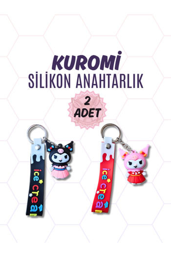 Ceylan Kırtasiye 2-Piece Kuromi Silicone Keychain (Set of 2)
