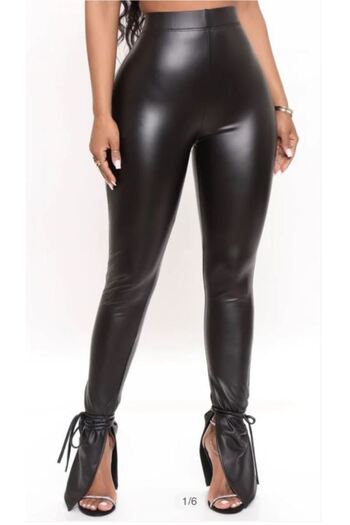 WildFashion Stretch vinyl long pants X780-1