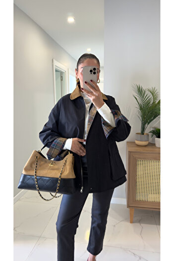 BİRCANÇİL Virena Black Velvet Collar Pocket Jacket