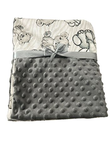 ATELIER ALEDA Baby blanket, wild animal baby print, cotton/minky, Atelier Aleda, 75x95 cm