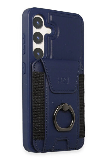 Fuchsia Samsung Galaxy S24 Hbc-228 Havana Magnetic Cover with Card Holder - Navy Blue
