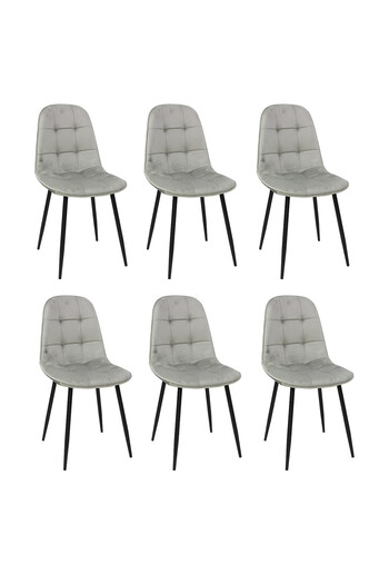 ARTA DOOR Set of 6 Gya Chairs - HORECA CHAIR - Metal Leg, Modern, Kitchen, Living Room, Bedrooms, Hallways, Textile