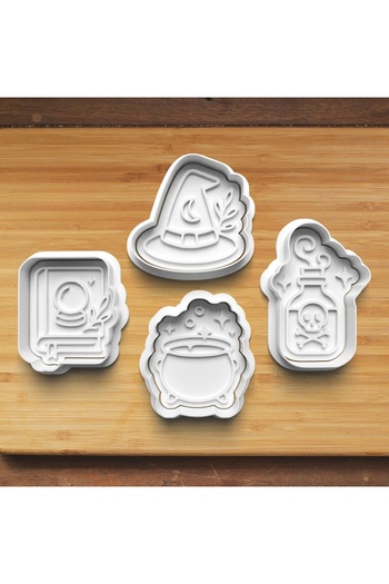 Hobist Halloween Magic Set of 4 Cookie and Candy Dough Molds