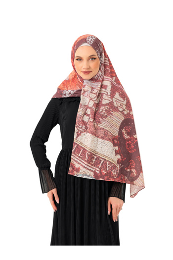 Zaytoon Palestinian Shawl Old Image Holding Hands Digitally Printed Palestinian Shawl S100047