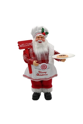 Flippy Christmas Figurine, Flippy, Santa Claus Chef, 30 x 17 x 10 cm, Plastic+Textile, Red/White