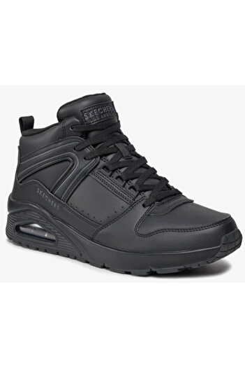 SKECHERS Men's UNO – KEEP CLOSE Black High-Top Sneakers Size 42.5 EU with Air-Cooled Memory Foam
