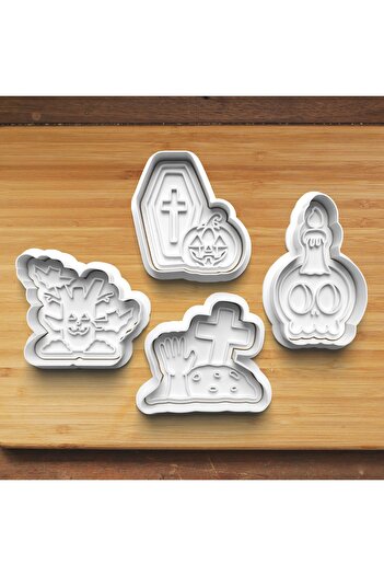 Hobist Halloween Cemetery Set of 4 Cookie and Fondant Molds