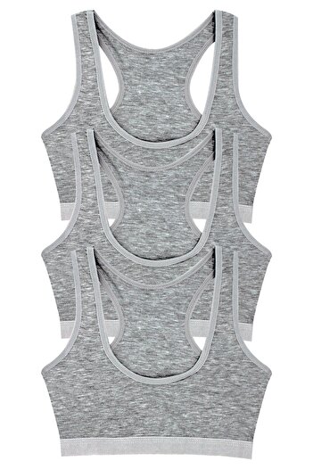 Öts Girl's Bustier 3-Piece Thick Straps, Sports Cut, Padded (96% Cotton - 4% Elastane)