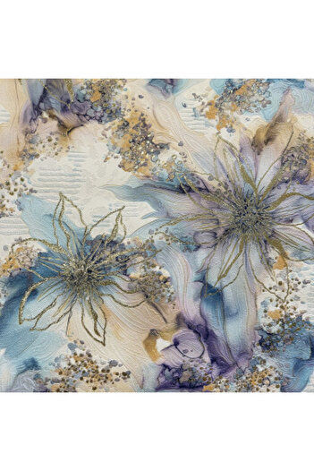 MallDeco Floral Vinyl Wallpaper for Bedroom, Blue, Model Ernest 5824-03