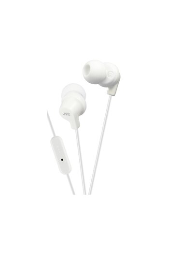 JVC HA-FR15-W-EF Headphones, Wired, In-Ear, Microphone, L-shaped plug compatible with iPhone, White