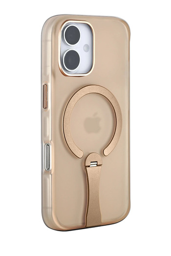Fuchsia Apple iPhone 16 Hbc-354 Kunlun Magsafe Cover with Stand - Desert Titanium