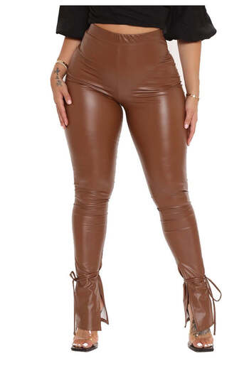 WildFashion Stretch vinyl long pants X780-8