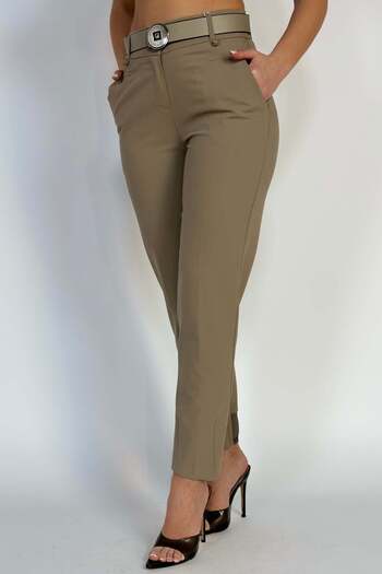 WildFashion Casual/elegant long pants with belt at the waist and elastic at the ankles Y629-15