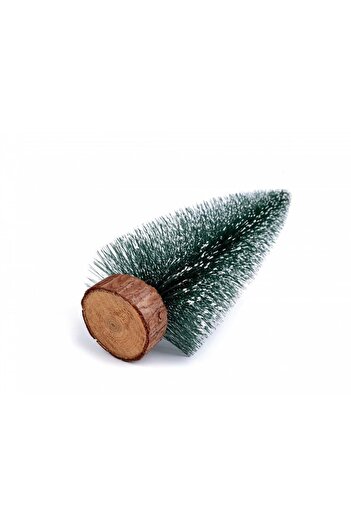 Flippy Artificial Christmas tree, table ornament, on wooden stand, 40 cm high, Silver