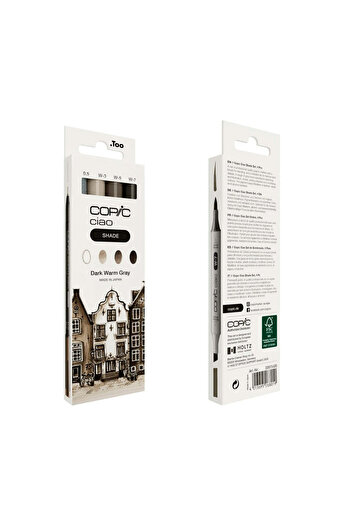 Copic Ciao Set of 4 Markers, Dark/Warm Tones