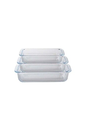 Generic Rectangle Shaped Glass Baking Dish Set Clear 1.6/2.2/ 3Liters, 3Piece