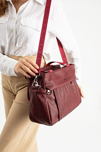 H&D COLLECTİON Mega Polo Women's Soft Faux Leather Handbag with Adjustable Long Shoulder Strap