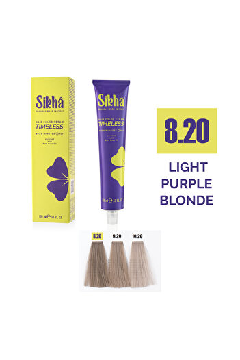 SIKHA Professional Permanent Hair Color Timeless Light Blonde Purple 8.20, 100 ml