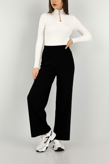 mf venessa Women's Knitwear Fabric Elastic Waist Wide Leg Pants Standard Size (38 46)