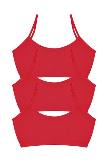 Öts Girl's Bustier 3-Piece Without Pads with String Straps (96% Cotton - 4% Elastane)