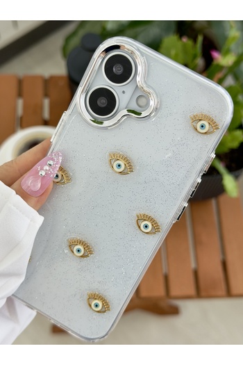 Go Aksesuar iPhone 17 Compatible Mini Evil Eye Toy Design Silicone Case