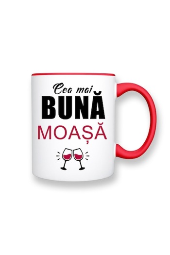 OEM Personalized Mug for Midwife with Message: 'The Best Midwife', Glass Model, Betaprint, White with Re